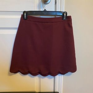 Burgundy Scallop Skirt